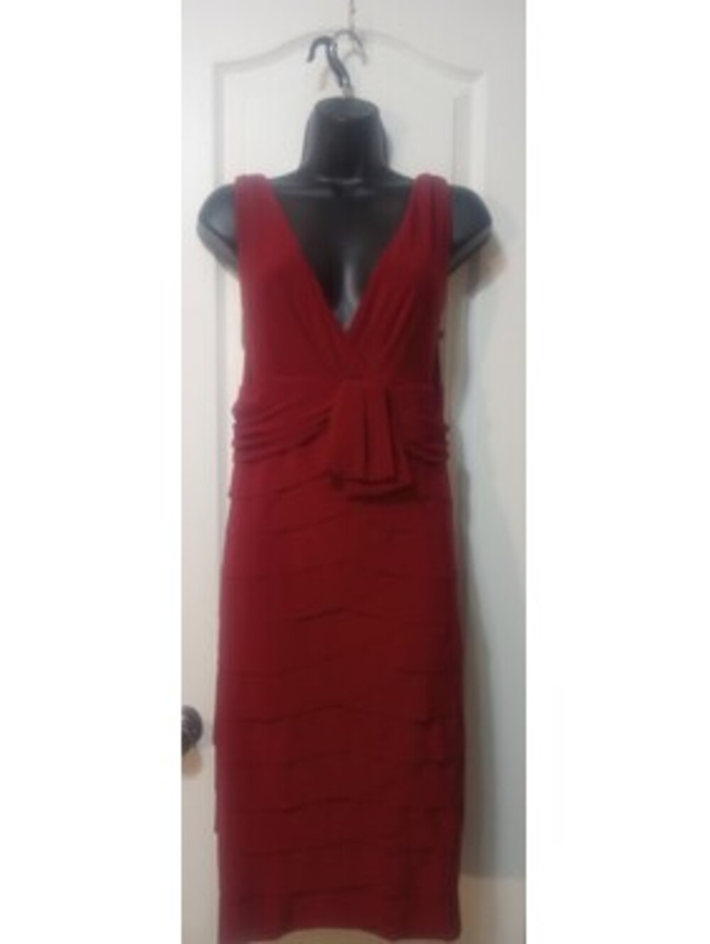 Jones Wear Red Tiered Dress | Size 16 | GUC
